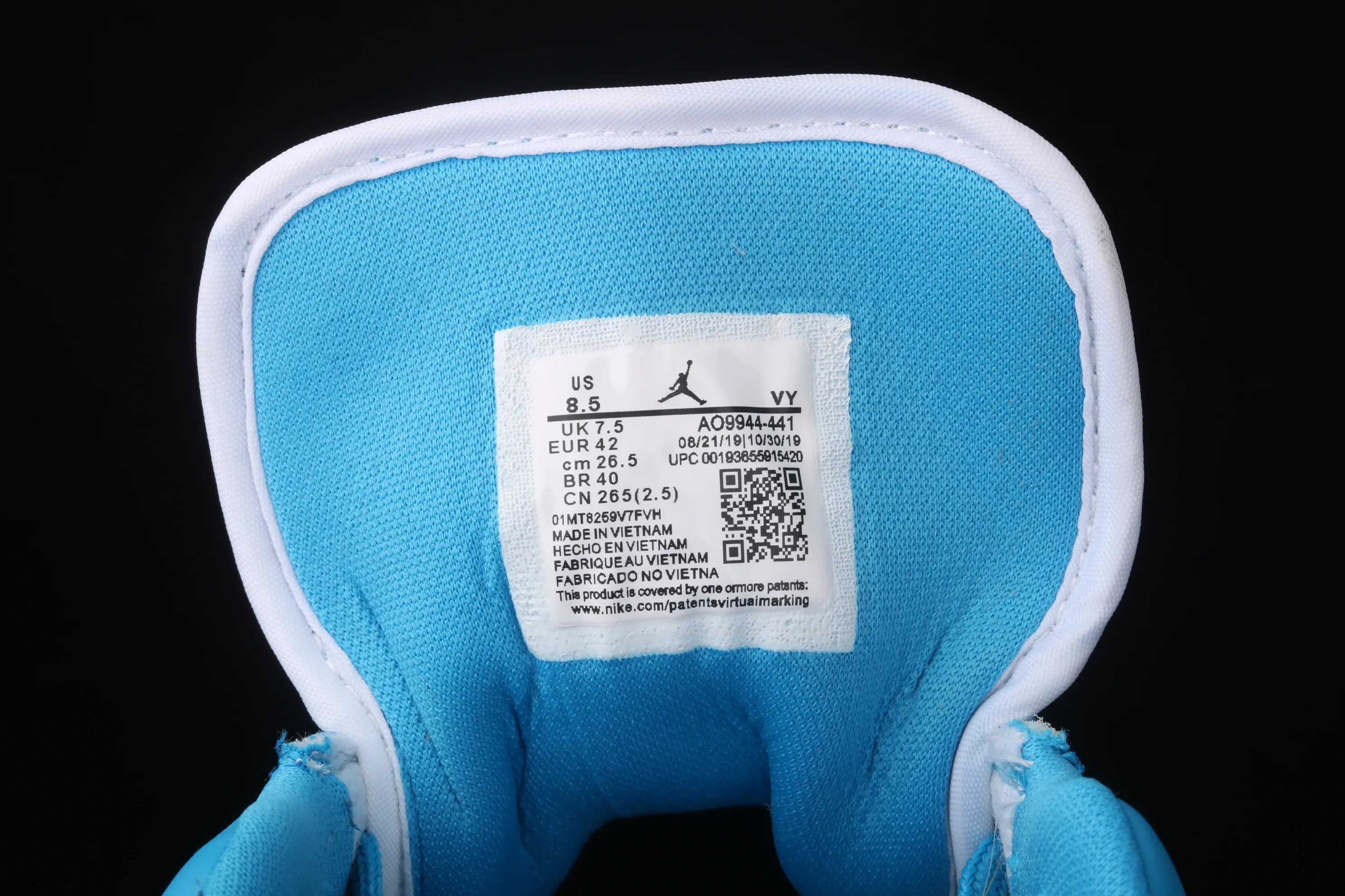 All categories Air Jordan Jordan series basketball shoes Air Jordan 1 Low Air Jordan 1 Low Shadow AJ1 Joe 1 North Carolina blue low-top cultural and leisure sports sneakers AO9944-441